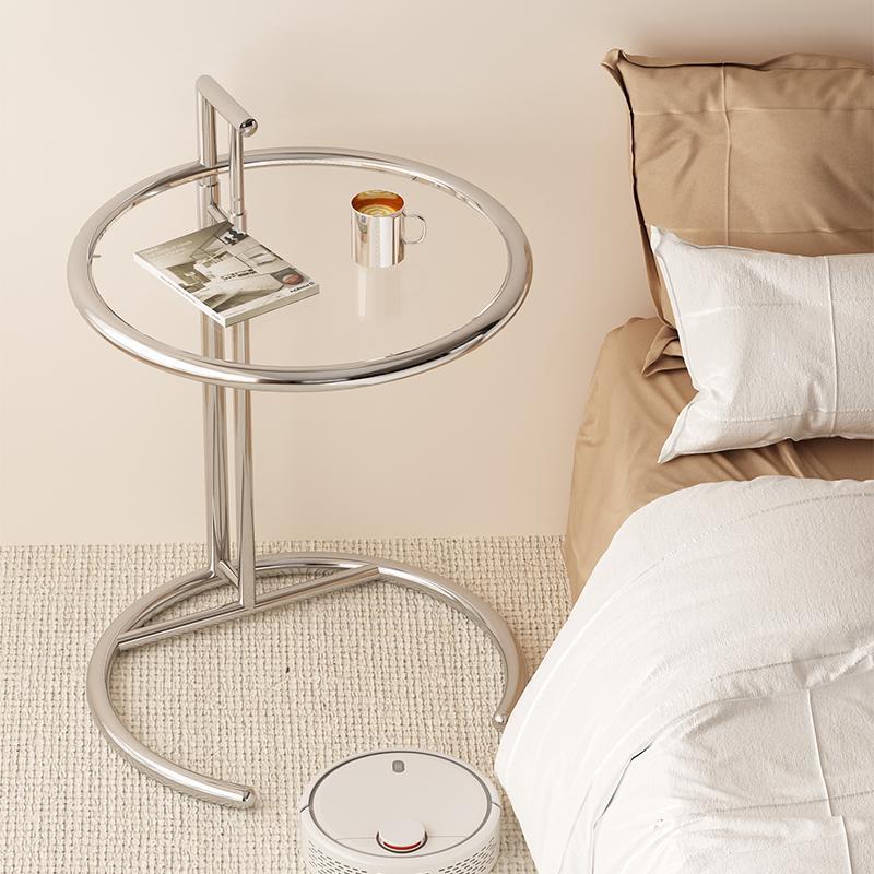 Modern Glass Stainless Steel Side Table