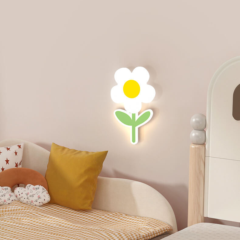 Minimalist Iron Sunflower Acrylic LED Wall Sconce Lamp