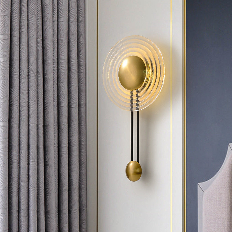 Nordic Round Water Ripple Glass Iron LED Wall Sconce Lamp