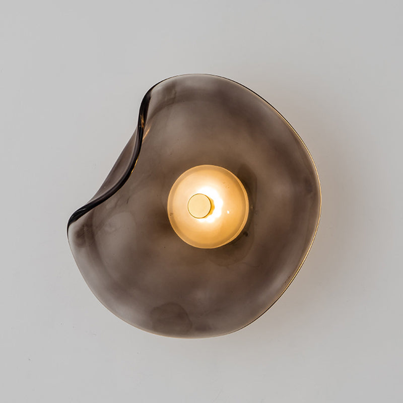 Simplicity Iron Round Glass LED Wall Sconce Lamp