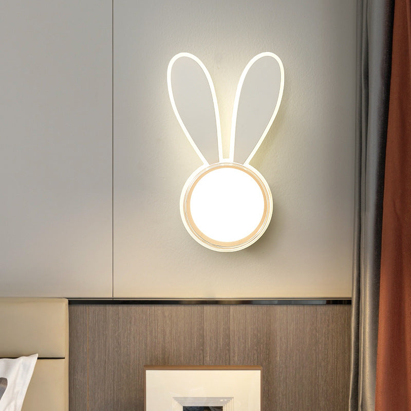 Creative Rabbit Round Acrylic LED Wall Sconce Lamp