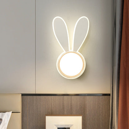 Creative Rabbit Round Acrylic LED Wall Sconce Lamp