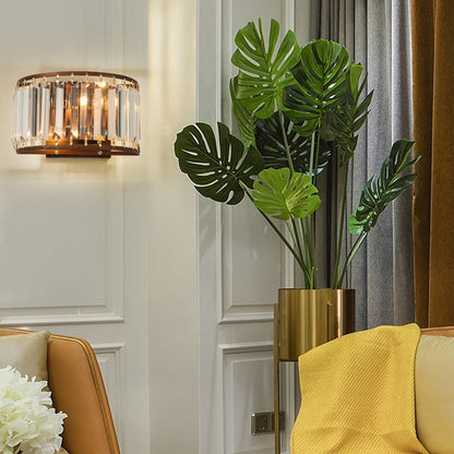 Light Minimalist Iron Crystal 2-Light Wall Sconce Lamp