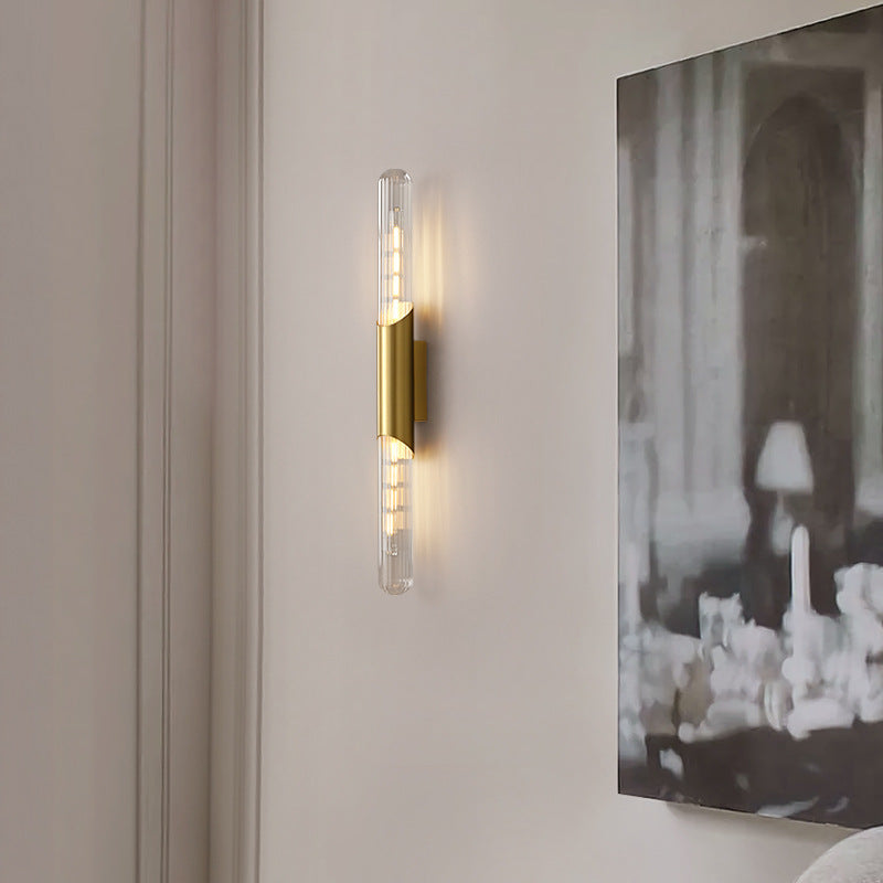 Modern Minimalist Cooper Glass 1-Light Wall Sconce Lamp