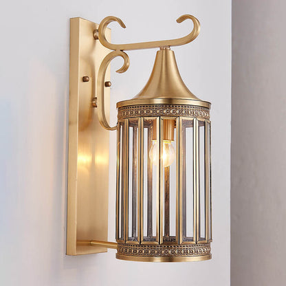 Copper Glass Tubular Shade 1/3-Light Wall Sconce Lamp