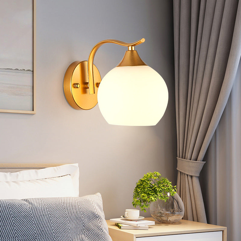 Simplicity Iron Glass Ball 1/2 Light Wall Sconce Lamp