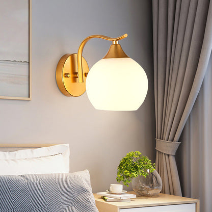 Simplicity Iron Glass Ball 1/2 Light Wall Sconce Lamp