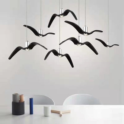 Contemporary Nordic Personality Wrought Iron Seagull LED Pendant Light For Living Room