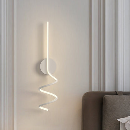Modern Minimalist Spiral Aluminum Iron LED Wall Sconce Lamp