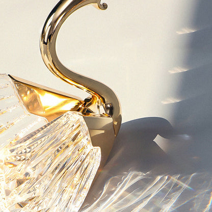Luxury Crystal Aluminum Acrylic Swan LED Wall Sconce Lamp