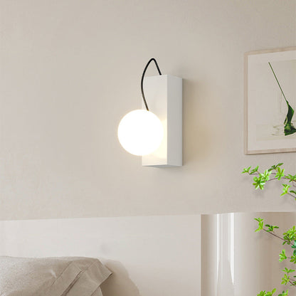Cream Magnetic Spherical Shade 1-Light Wall Sconce Lamp
