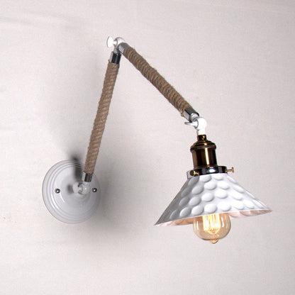 Industrial White Barn Foldable 1-Light Wall Sconce Lamp