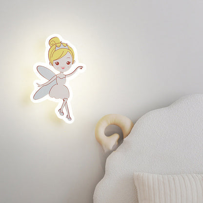 Acrylic Fairy Astronaut Iron LED Kids Wall Sconce Lamp