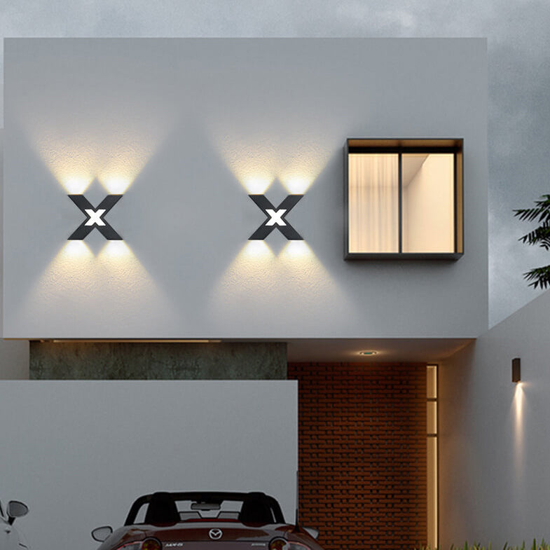 Minimalist Waterproof X-Shape Aluminum LED Wall Sconce Lamp