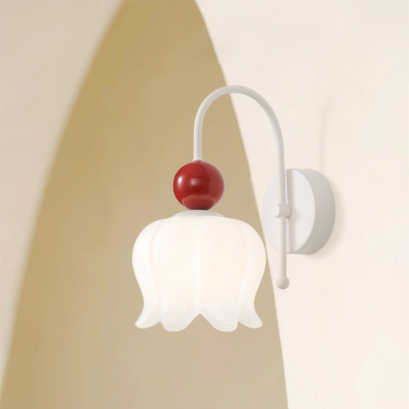 Bellflower Orb Disc Base Iron PE 1-Light Wall Sconce Lamp