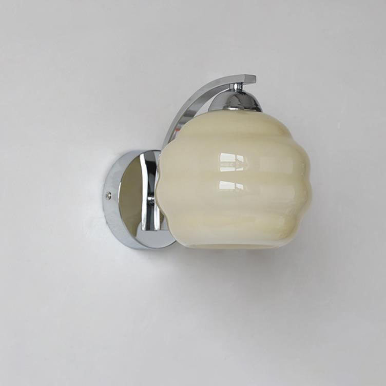 Simplicity Iron Glass Round Ball 1-Light Wall Sconce Lamp