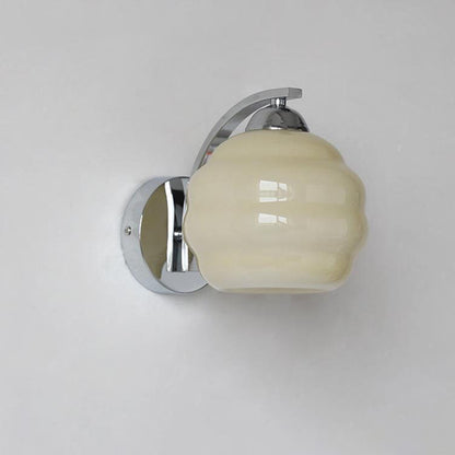 Simplicity Iron Glass Round Ball 1-Light Wall Sconce Lamp