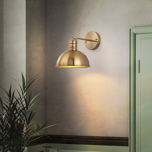 Iron Plated Brass Cone Round 1-Light Wall Sconce Lamp