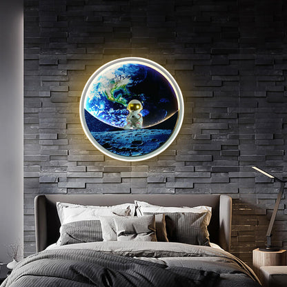 Children's Wrought Iron Imitation Moon LED Wall Sconce Lamp