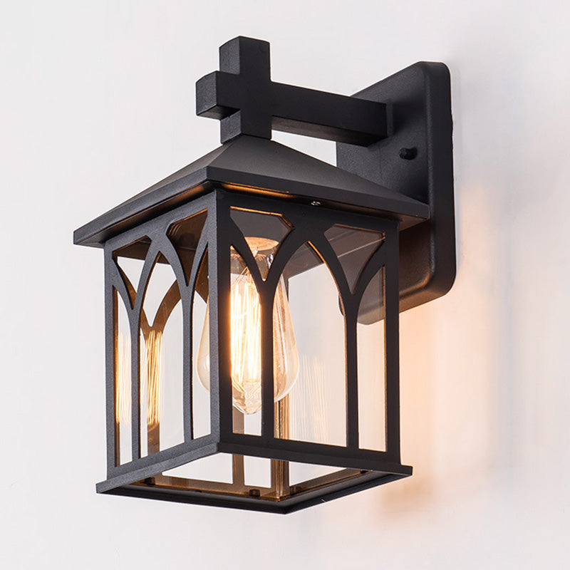 Waterproof Aluminum Glass Cubic 1-Light Wall Sconce Lamp