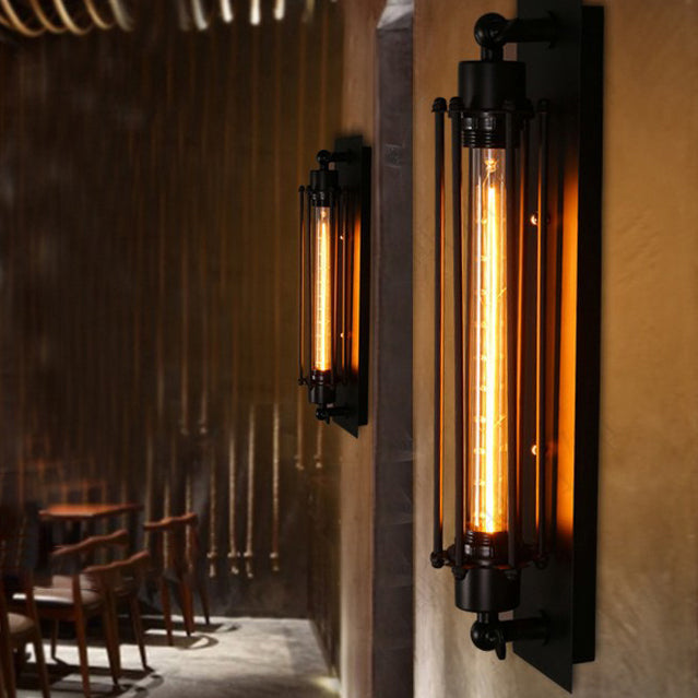 Rectangular Cylinder Iron 1-Light Wall Sconce Lamp