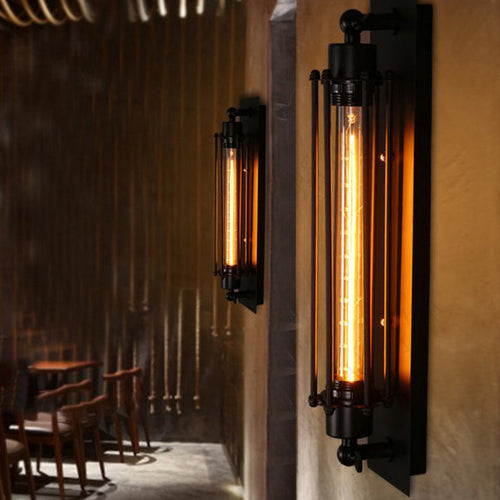 Rectangular Cylinder Iron 1-Light Wall Sconce Lamp