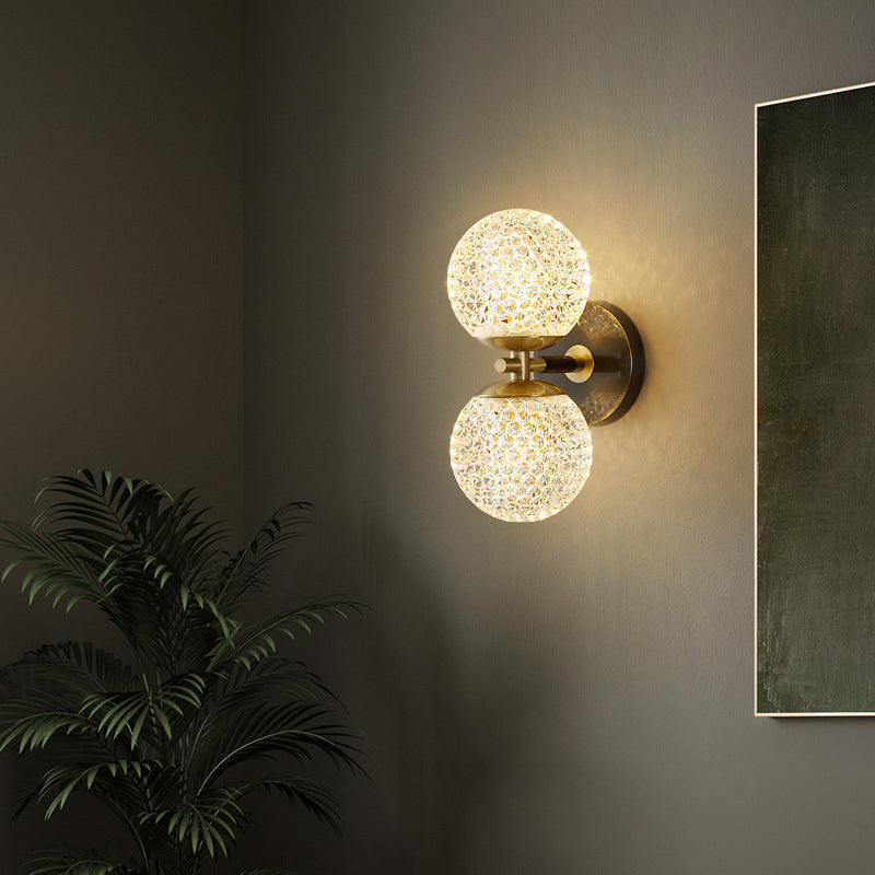 All Acrylic Spherical Lamp Shade 1/2-Light Wall Sconce Lamp