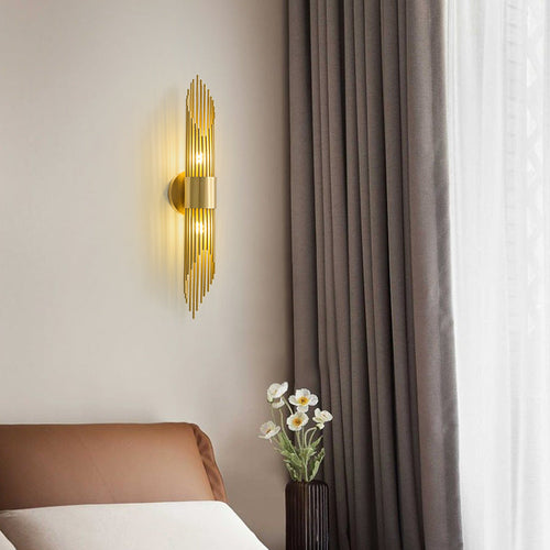 Cylindrical Copper Acrylic 2-Light Wall Sconce Lamp