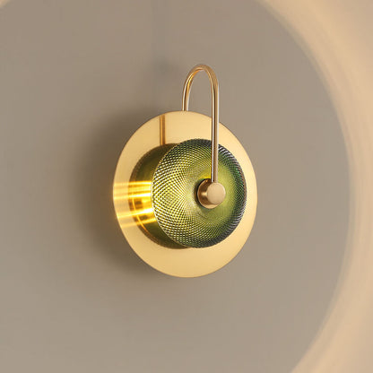 Modern Luxury Iron Glass Round LED Wall Sconce Lamp