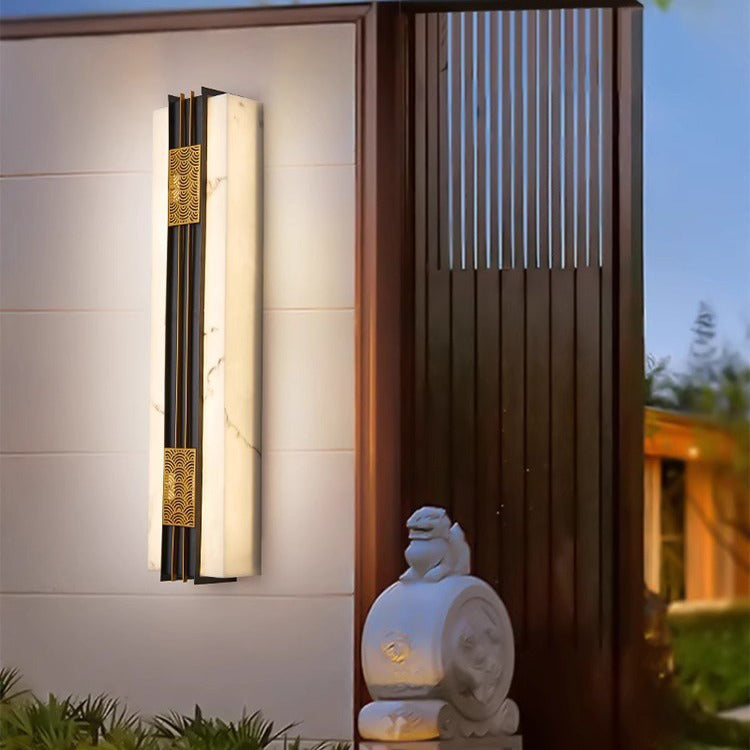 Chinese Stainless Steel Faux Marble LED Wall Sconce Lamp