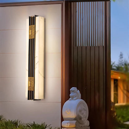 Chinese Stainless Steel Faux Marble LED Wall Sconce Lamp