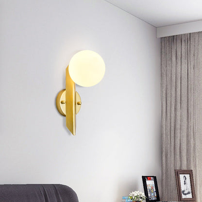 Scandinavian Strip Iron Glass 1-Light Wall Sconce Lamp