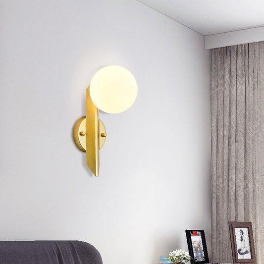 Scandinavian Strip Iron Glass 1-Light Wall Sconce Lamp