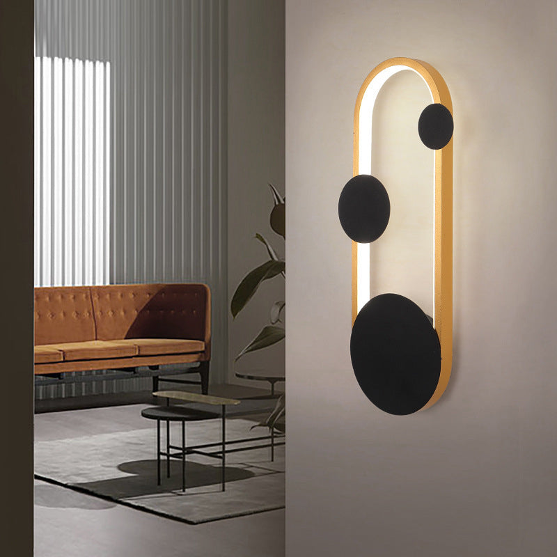 Iron Aluminum Round Elliptical LED Wall Sconce Lamp