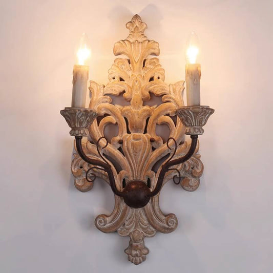 Rural Iron Double Head Candelabra 2-Light Wall Sconce Lamp