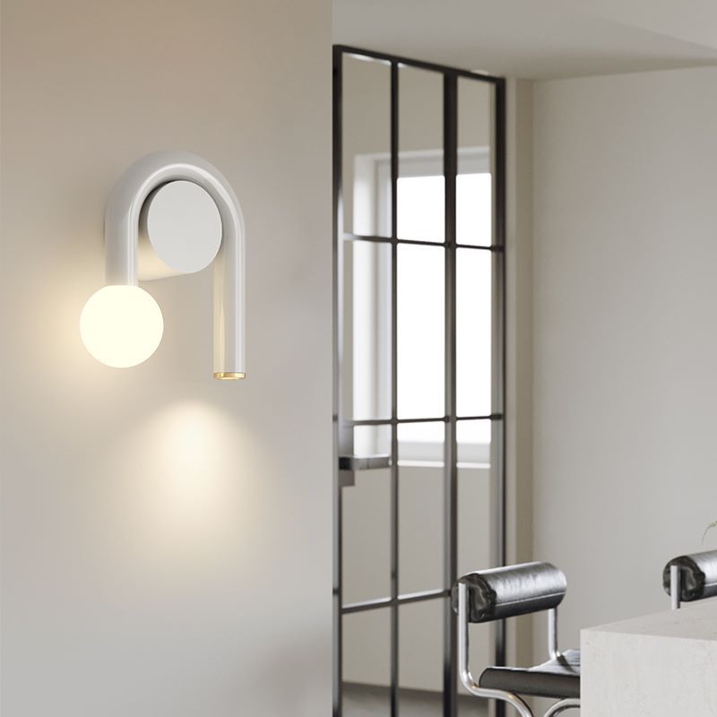 Simplicity Iron U-shaped Line 2-Light Wall Sconce Lamp