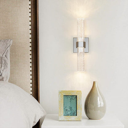 Luxury Hardware Crystal Strip Column LED Wall Sconce Lamp
