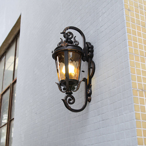 Waterproof Aluminum Glass Cylinder 1-Light Wall Sconce Lamp