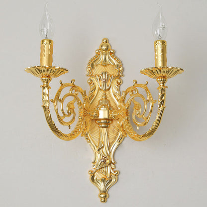 Candelabra Zinc Alloy Fabric 2-Light Wall Sconce Lamp