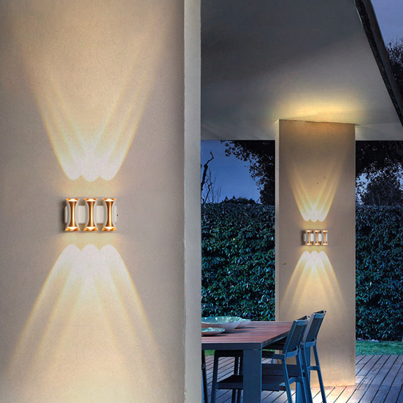 Waterproof Rectangle Aluminum Glass LED Wall Sconce Lamp