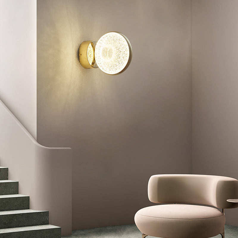 Luxury Iron PMMA Elliptical Round LED Wall Sconce Lamp