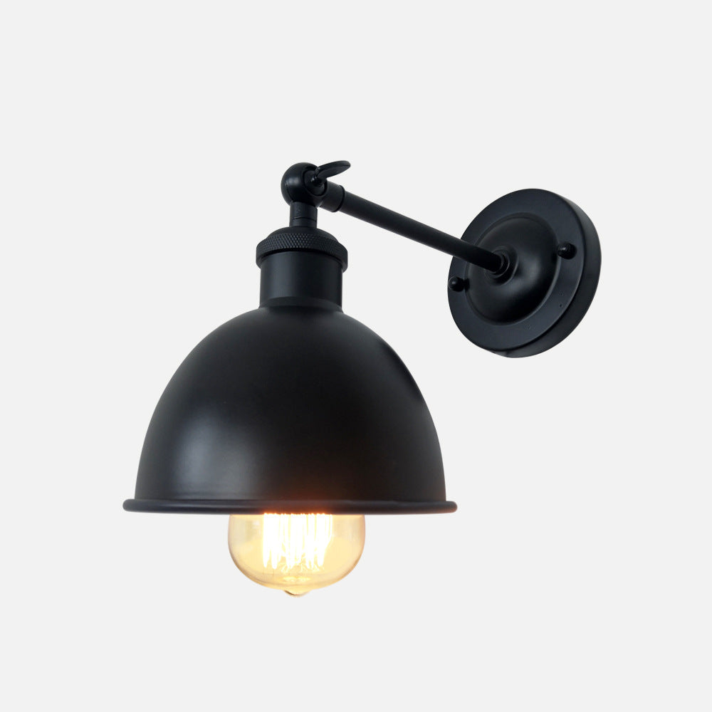 Iron Shade Rocker Arm 1-Light Wall Sconce Lamp