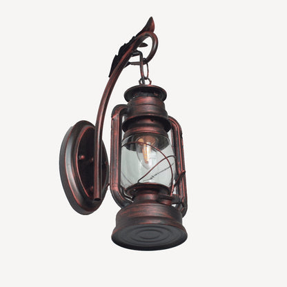 Iron Kerosene Lantern Mermaid 1-Light Wall Sconce Lamp