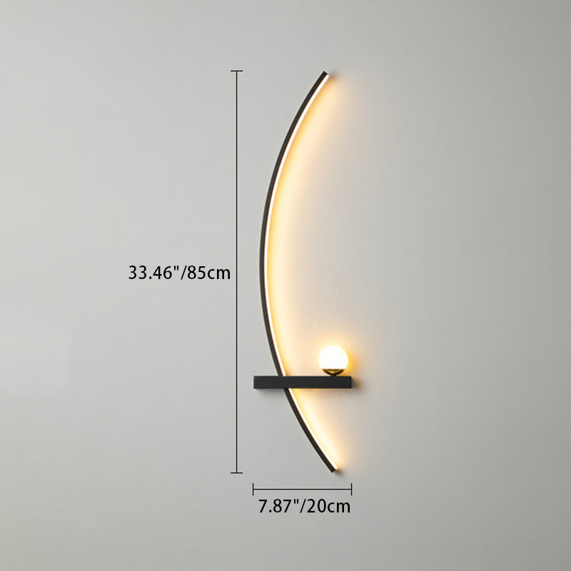 Curved Spherical Iron Silicone LED Wall Sconce Lamp