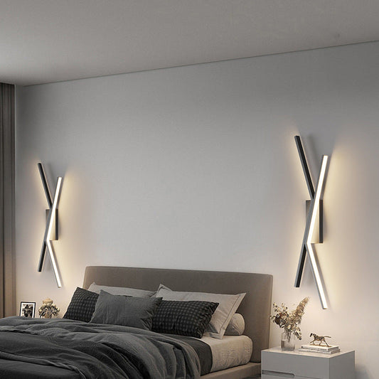 Iron Aluminum Silica Cubic Line LED Wall Sconce Lamp