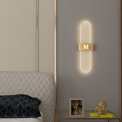 Iron Acrylic Elliptical Strip Pointed LED Wall Sconce Lamp