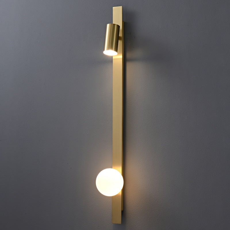 Strip Round Ball Brass Glass LED Wall Sconce Lamp
