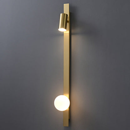 Strip Round Ball Brass Glass LED Wall Sconce Lamp