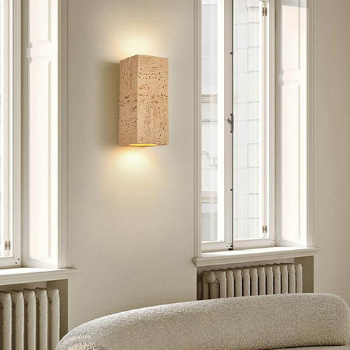 Wabi-sabi Square Column Hand Sculpted LED Wall Sconce Lamp