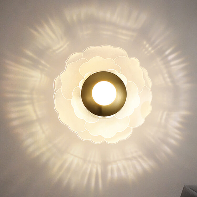Light Pattern Round Iron Acrylic LED Wall Sconce Lamp